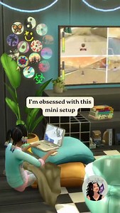 Custom kids desk using a sized-down kotatsu cushions 🧸✏️ Save this! Would your kid Sim do homework here? 👇 | BoozleSims