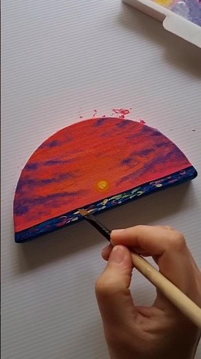 cute mini sunset ☀️ how to paint more easily