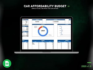 Car Affordability Calculator: Budget Planner Google Sheets Template - Etsy Canada