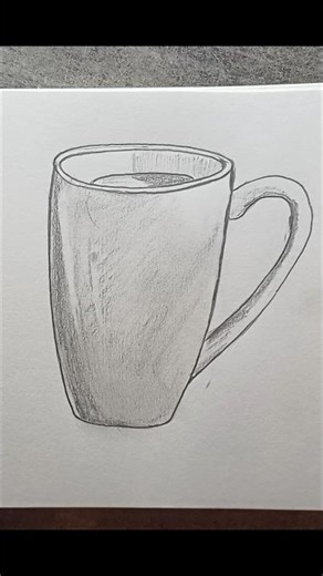 How to draw a cup | Step by step pencil sketch #shorts #art #drawing