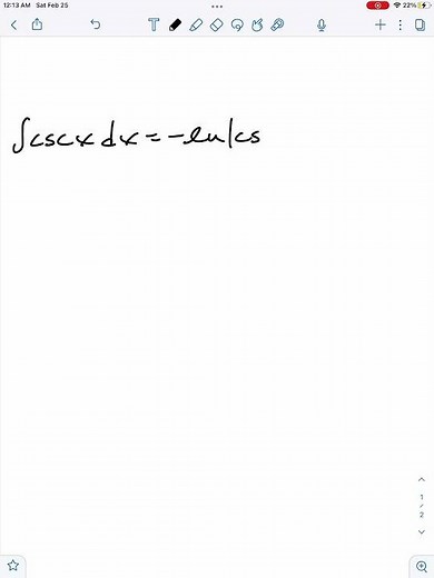 Shortened Integral of cscx