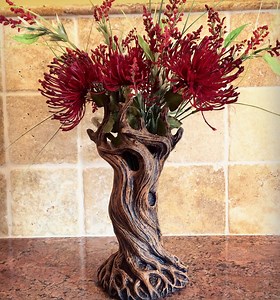 Tree Vase, Brown Finish | Unique Woodland Rustic Home Decor | Resin Sculpture Flower Vase, Nature Gift and Earthy Home Decor - Etsy