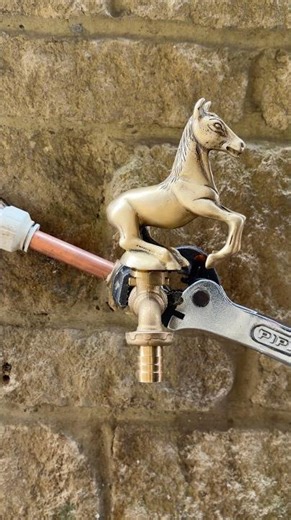 Installing a horse outside tap at a stables!