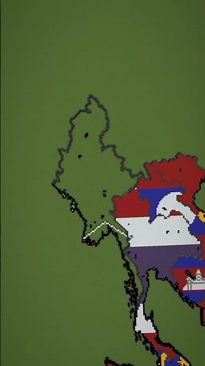 Medium Scale Myanmar Revamped #minecraft #burma #asia #maps #flags #geography
