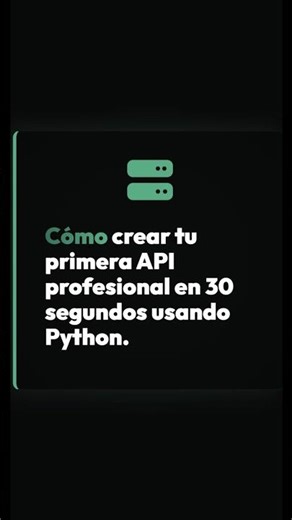 Tu primera API con Python #api #python #backend #backenddevelopment