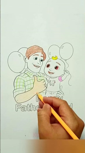 Cocomelon Happy Father's Day Coloring Time #shorts