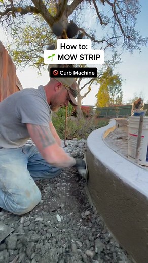 Need a mow strip, but don’t have a curb machine? #fyp #foryou #curb #landscaping #concrete