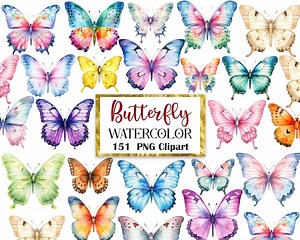 Butterfly Clipart, Butterfly PNG, Watercolor Butterfly Clipart Bundle, Illustration, Graphic, Butterfly Sublimation, Digital Download - Etsy