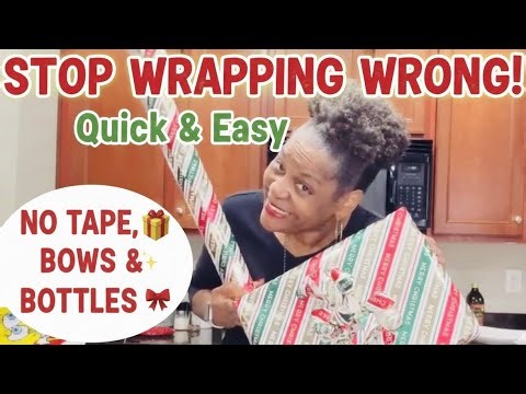 Stop! DIY Quick & Easy Christmas Gift Wrapping HACKS 🎁(No Tape, Tape, Bows & Bottles)