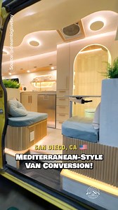 59K views · 749 reactions | What do you think of this Mediterranean-style van conversion by @a.bbe? Abbe was inspired by Mediterranean architecture in this van build, using handmade Spanish tile in the shower, stone mosaics in the kitchen, Roman clay on the walls, & Moroccan plaster (Tadelakt) on the counters & ceiling! My favorite feature is definitely the shower  what about yours? #vanconversion #vanlife #camper #tinyhouse #architecture | Dream Big Live Tiny Co. | Facebook