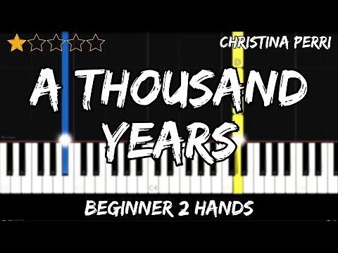 Christina Perri - A Thousand Years - Easy Beginner Piano Tutorial - For 2 Hands