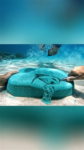 ASMR: Digging for Treasure in Blue Sand Underwater 💎 #ASMR #AI