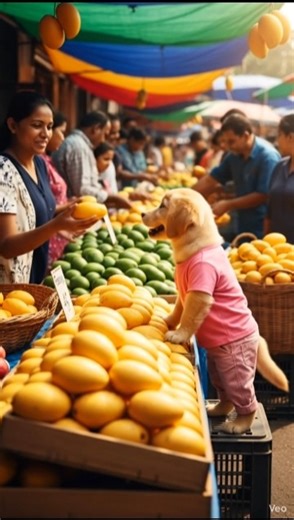 “Cute Dog Buying Mangoes at Market 🍋🐶 | Funny Poppy Shopping #poppy #sorts #video