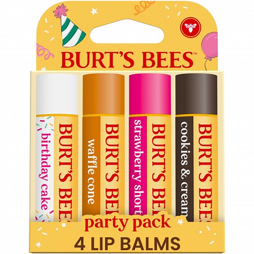 Burt's Bees Party Pack Lip Balm Gift Set, 4-Pack, 0.15 oz.