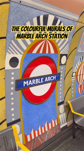 The COLOURFUL murals of Marble Arch Underground Station #train #artontheunderground #marblearch #tfl