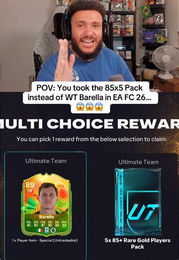 Choosing 85x5 Pack or World Tour Barella in EA FC 26