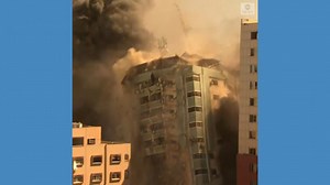 Israeli attack levels Gaza building housing media offices