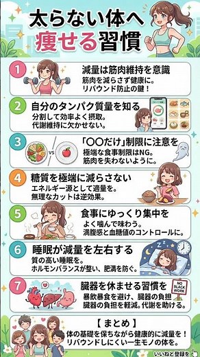【一生太らない】筋肉を守り脂肪だけを削ぎ落とす「7つの神習慣」徹底解説｜リバウンドの正体と代謝を下げない最強の食事・睡眠戦略