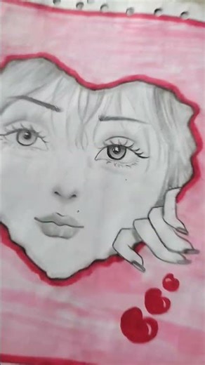 drawing sketch of sweat beautiful girl 🌹❤️🥰🪅