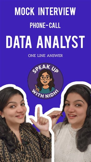 Speakup_with_Nidhi | Interview + English Coach on Instagram: "Comment which Job Role's MOCK INTERVIEW YOU WANT ???? 👉 BELOW ! 👇 NEXT VIDEO IS FOR YOU 😉👩‍🏫✅️ FOR ONLINE INTERVIEW AND ENGLISH COACHING CONTACT : +919846814311 Interviewer: Please provide a brief introduction about yourself. Candidate: I am a data analyst with solid experience in SQL, Excel, and Python, specializing in transforming complex datasets into actionable insights that support strategic and data-driven business decision