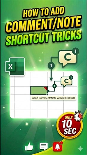 How to Add Comment / Note in MS Excel.