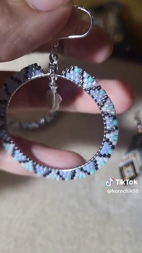 Tiny feather and hoops with delicas! love how they turned out.