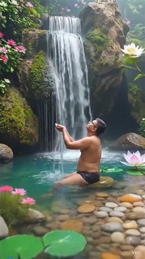 Natural Waterfall Bath 🌊 Most Relaxing Nature Moment | YouTube Shorts