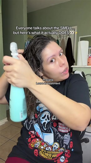 Everyone talks about how amazing the PRAVANA Intense Therapy Leave-In Hydrating Mist smells, but what they don’t explain are the benefits — it helps reduce breakage, adds shine, and makes hair so much more manageable without weighing it down. If your hair tangles after the shower, this detangles beautifully, it’s way cheaper on TikTok Shop, and you can even try the small size first (but trust me, you’ll come back for the big bottle). @Pravana #HairCareRoutine #LeaveInConditioner #HairBreakage #M