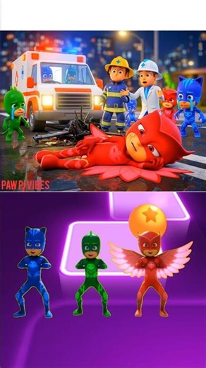 PJ Masks - Owlette 🆚 Gekko 🆚 Owlette 🆚 Gekko X Dance Song Tiles Hop EDM Rush #shorts #pjmasks