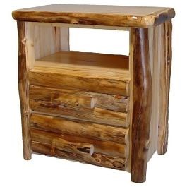 Rustic Aspen Log TV Stand