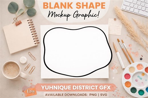 Organic Blob Frame Graphic, Hand Drawn Border Clipart (PNG SVG) - Etsy