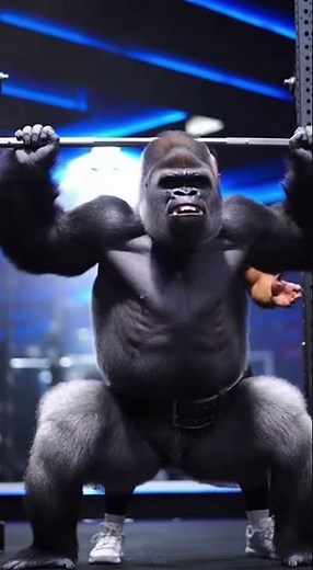 Gorilla Lifts Weights Like a Bodybuilder! 💪🦍😳
