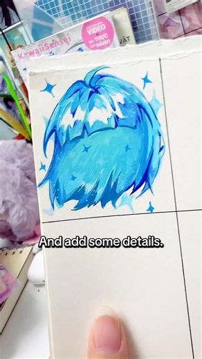 A step by step guide🎀 Do you guys recommend anything blue? #art #tutorial #colors #drawing