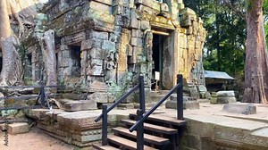 Ta Prohm, a mysterious temple of the Khmer civilization, located on the territory of Angkor in Cambodia