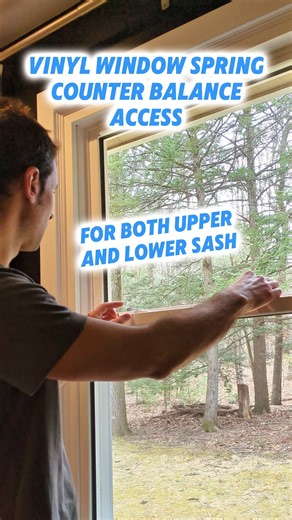 How to access spring counter balance on upper & lower window sash #diy #replacementwindows #shorts
