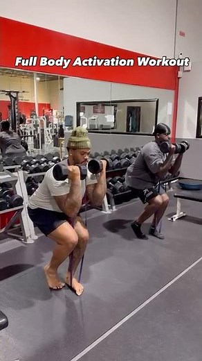 The Best SQUAT Activation Drill for Athletes!! Band Resisted Kickstand Dumbbell Goblet Squats