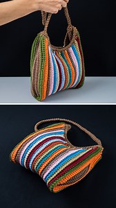 400K views · 7.6K reactions | Easy crochet multicolor bag for...
