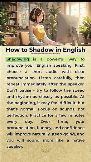 Shadowing: Speak English Like a Native 🎧 #Learnenglish #Englishpractice