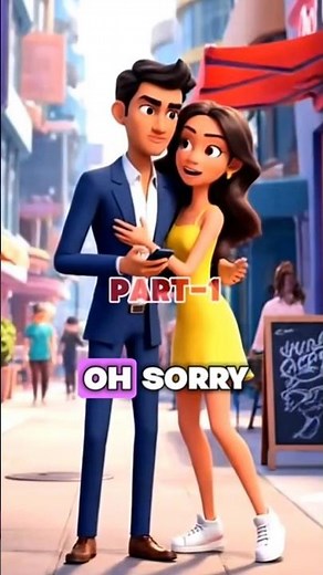 “Love Starts With a Hello 💖 | Cute Animated Couple | YouTube Shorts | #animation #animationshorts