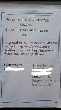 School Internship Report | SIP | Collage, Poster, Clay Modelling, Wall Megazine