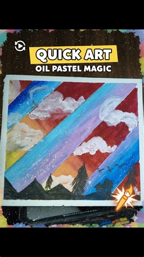 Easy Oil Pastel Landscape for Beginners 🌅 #artshorts #art #landscapepainting #painting #oilpastel