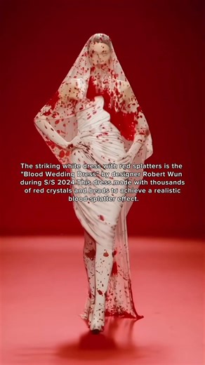 bloody wedding dress at Robert Wun ss24 #beats #fashion #beats #catwalktour #fashionshow #runway