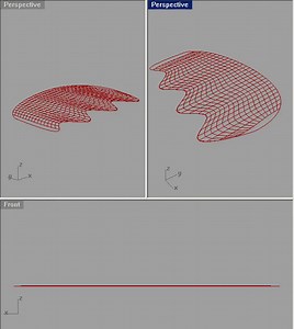 Kangaroo bending gridshell with irregular plan