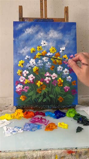 Easy Painting for Beginners / Step-by-Step Acrylic Tutorial #painting #acrylicpainting #canvaspainting #paintingskills | Painting Skills