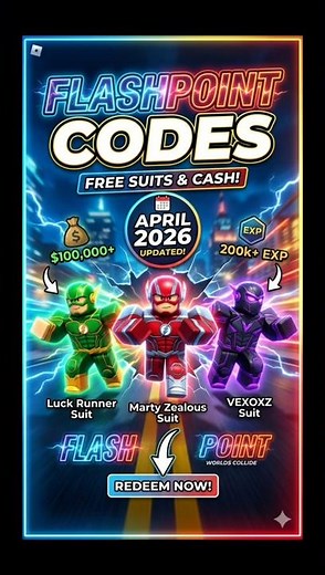 NEW Flashpoint Codes April 2026 (Free Suits & 200k+ EXP) ⚡️ #roblox #codes #shorts