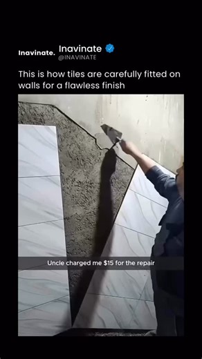 Inavinate on Instagram: "Tiles are carefully fitted on walls through a precise, step-by-step process designed to create clean lines and a perfectly even finish. Installers begin by preparing a flat, level surface, then apply adhesive evenly so each tile sits flush without gaps or air pockets. Spacers are used between tiles to maintain consistent grout lines, while constant checks ensure everything stays straight and aligned. Each tile is gently pressed and adjusted before the adhesive sets, beca