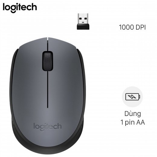Chuột không dây Logitech M170 Đen