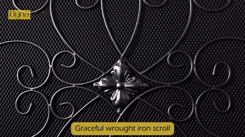 Dyna-Living Fireplace Screen 3 Panel Black Fireplace Door 50 * 36 inch Wrought Iron Fireplace Screens with Door Decorative Fireplace Cover for Inside Fireplace, Fire Pit