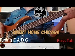 The Blues Brothers - Sweet Home Chicago (Cover Bass +Tab)(Play Along)