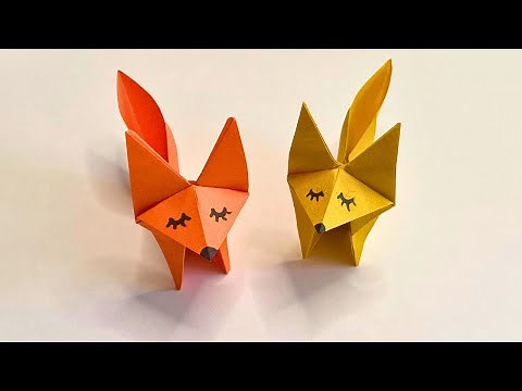 Einfacher Origami Fuchs falten | Niedliche Bastelidee für Kinder | Origami Fox Tutorial | Herbst